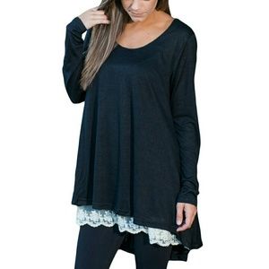 Black layered tunic with Lace